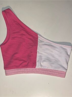 ' Pink & White Colorblock top
